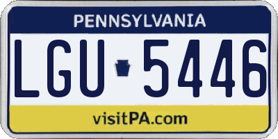 PA license plate LGU5446