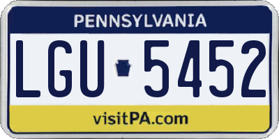 PA license plate LGU5452