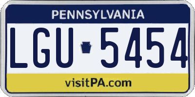 PA license plate LGU5454