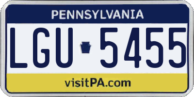 PA license plate LGU5455