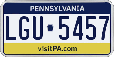 PA license plate LGU5457