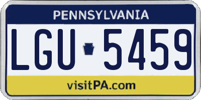 PA license plate LGU5459