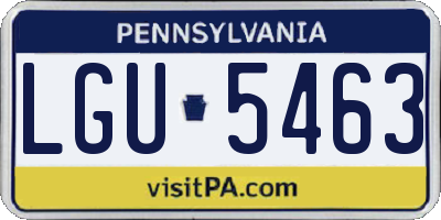 PA license plate LGU5463