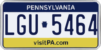 PA license plate LGU5464