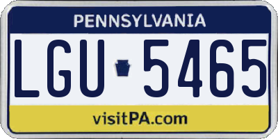 PA license plate LGU5465