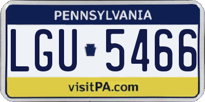 PA license plate LGU5466