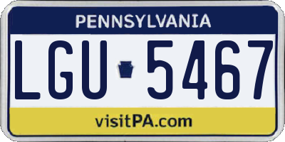 PA license plate LGU5467