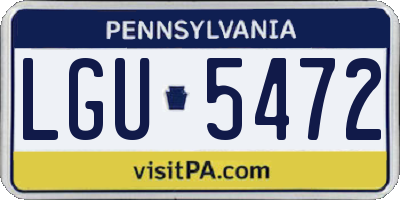 PA license plate LGU5472
