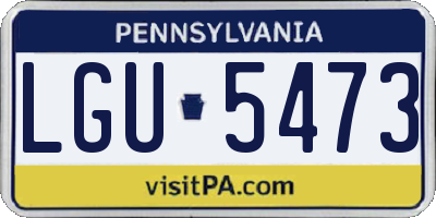 PA license plate LGU5473