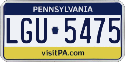 PA license plate LGU5475
