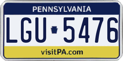 PA license plate LGU5476