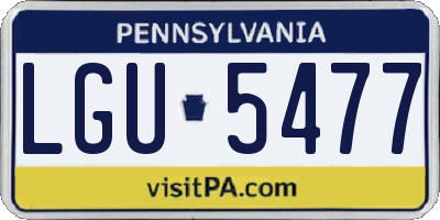 PA license plate LGU5477