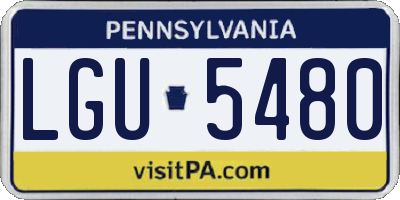 PA license plate LGU5480