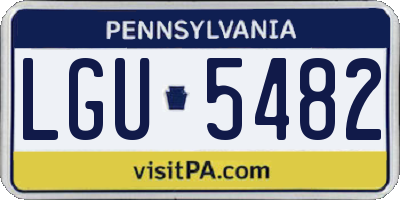 PA license plate LGU5482