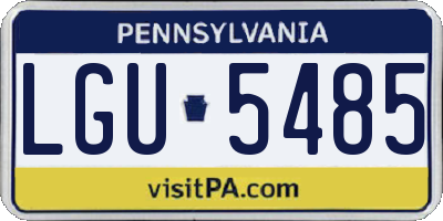 PA license plate LGU5485
