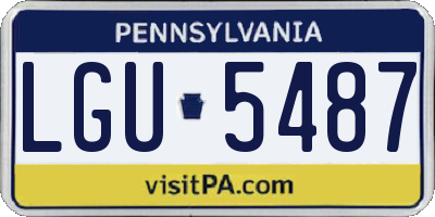 PA license plate LGU5487