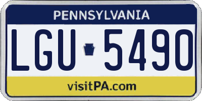 PA license plate LGU5490