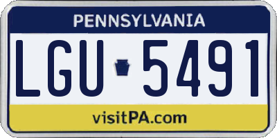 PA license plate LGU5491