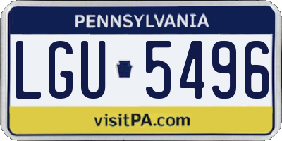 PA license plate LGU5496