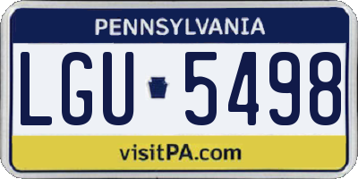 PA license plate LGU5498