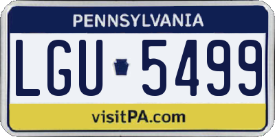 PA license plate LGU5499