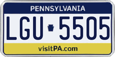 PA license plate LGU5505