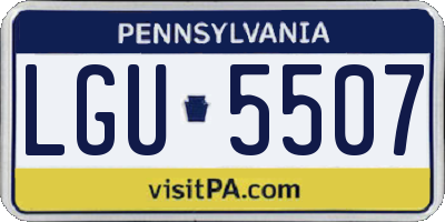 PA license plate LGU5507