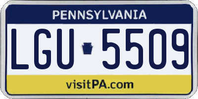 PA license plate LGU5509