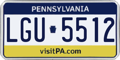 PA license plate LGU5512