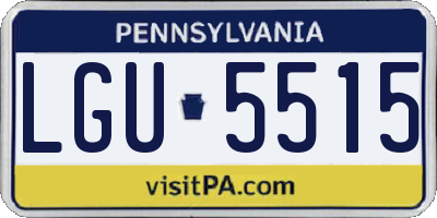 PA license plate LGU5515
