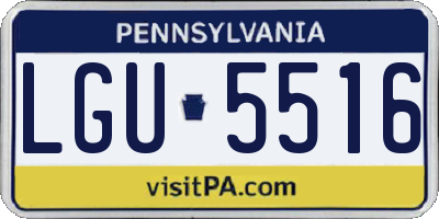 PA license plate LGU5516