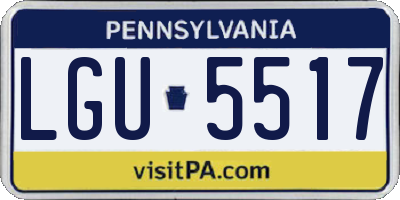PA license plate LGU5517