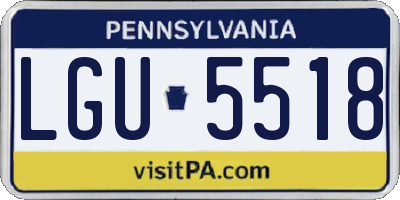 PA license plate LGU5518