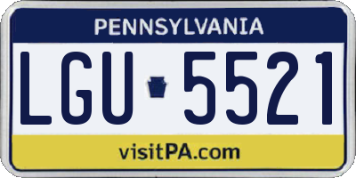 PA license plate LGU5521