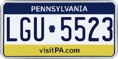 PA license plate LGU5523