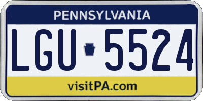 PA license plate LGU5524
