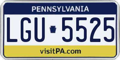 PA license plate LGU5525