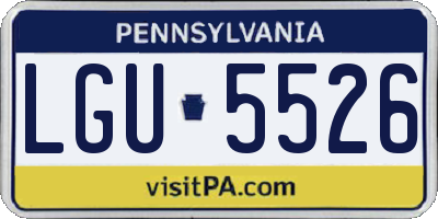 PA license plate LGU5526