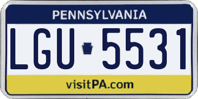PA license plate LGU5531
