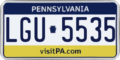 PA license plate LGU5535
