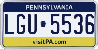 PA license plate LGU5536