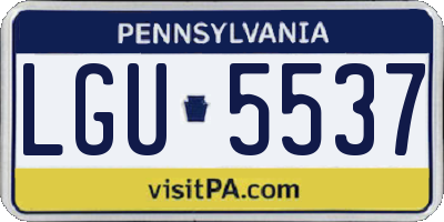 PA license plate LGU5537