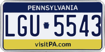 PA license plate LGU5543