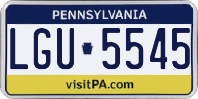 PA license plate LGU5545