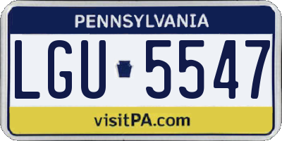PA license plate LGU5547