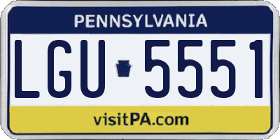 PA license plate LGU5551