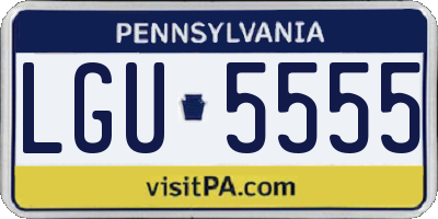 PA license plate LGU5555