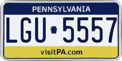 PA license plate LGU5557