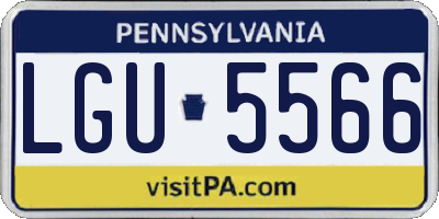PA license plate LGU5566