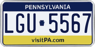 PA license plate LGU5567